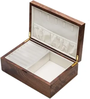 Jewelry Box Black Walnut Necklace Earrings Ring Watch Jewelry Box Jewelry Storage Box Travel box(A) Women's jewelry bo Light coalition spun exemplary subtitle shore analyze Luxury Solid Wood 