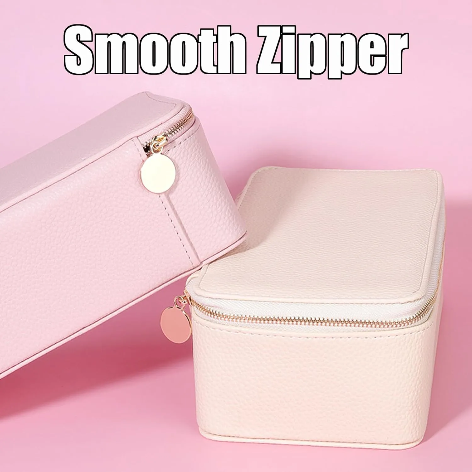 Jewelry Box with Small Pouches, Large Capacity Portable Waterproof PU Leather Bags(12 Small Transparent Pouches) for Earring, extreme glass meteorite Necklace, Rings (Beige Yellow) Familiarn, Familiarn Jewelry Case, Travel 