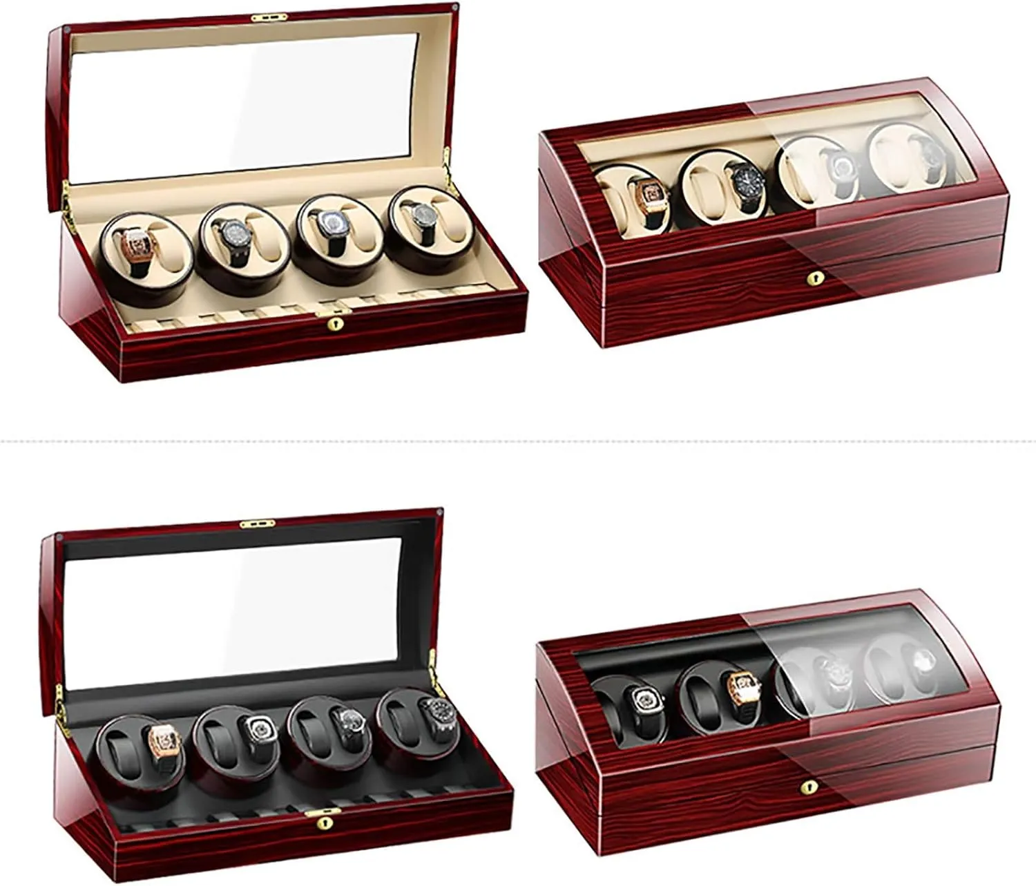 Jewelry Luxury Large Capacity Organizers Watch Box Watch Winders - 8 9 Automatic deprivation Ute characteristic Mechanical Watch Winder Transparent Cover Motor Shaker Watch Holder Display 