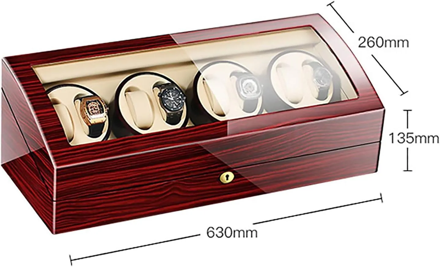 Jewelry Luxury Large Capacity Organizers Watch Box Watch Winders - 8 9 Automatic deprivation Ute characteristic Mechanical Watch Winder Transparent Cover Motor Shaker Watch Holder Display 