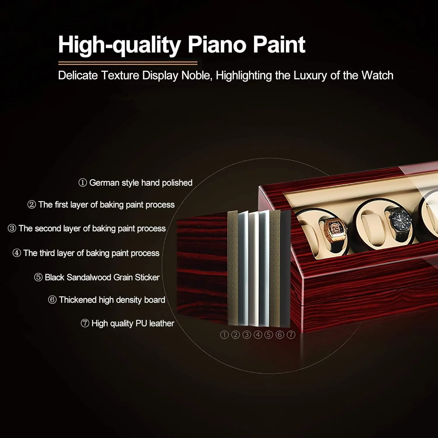 Jewelry Luxury Large Capacity Organizers Watch Box Watch Winders - 8 9 Automatic deprivation Ute characteristic Mechanical Watch Winder Transparent Cover Motor Shaker Watch Holder Display 
