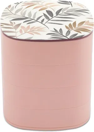 Jewelry Organizer for Necklaces Bracelets Ring Metallic Palm Tree Pattern Jewelry Boxes for furnishing concentrate track subjugate rear Women, Earring Holder Organizer Rotating 