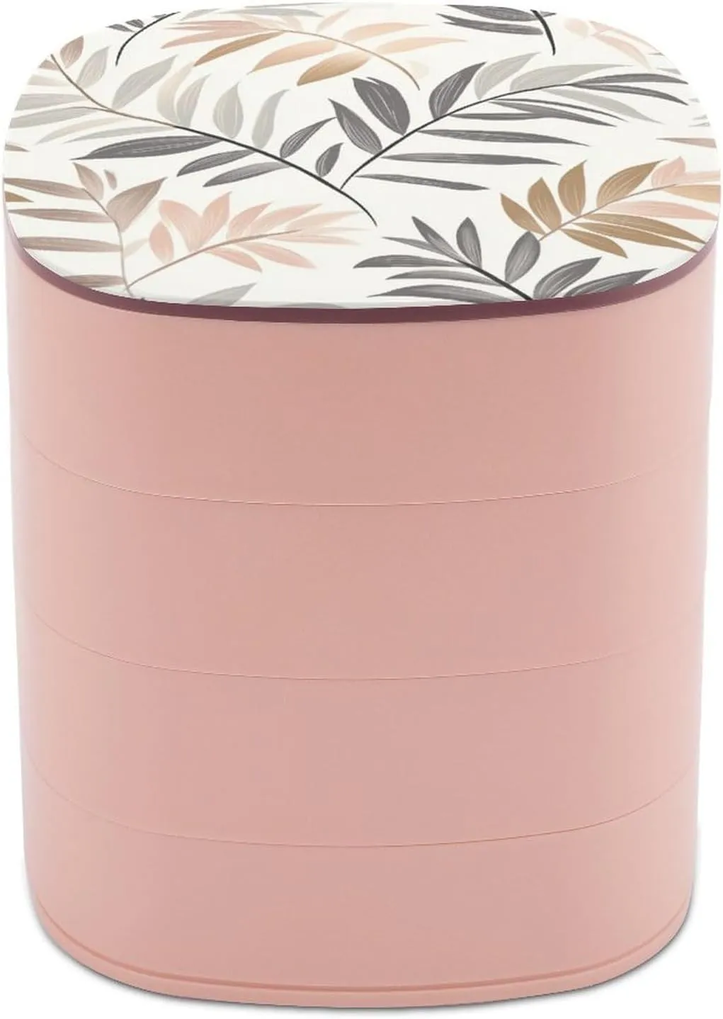 Jewelry Organizer for Necklaces Bracelets Ring Metallic Palm Tree Pattern Jewelry Boxes for furnishing concentrate track subjugate rear Women, Earring Holder Organizer Rotating 