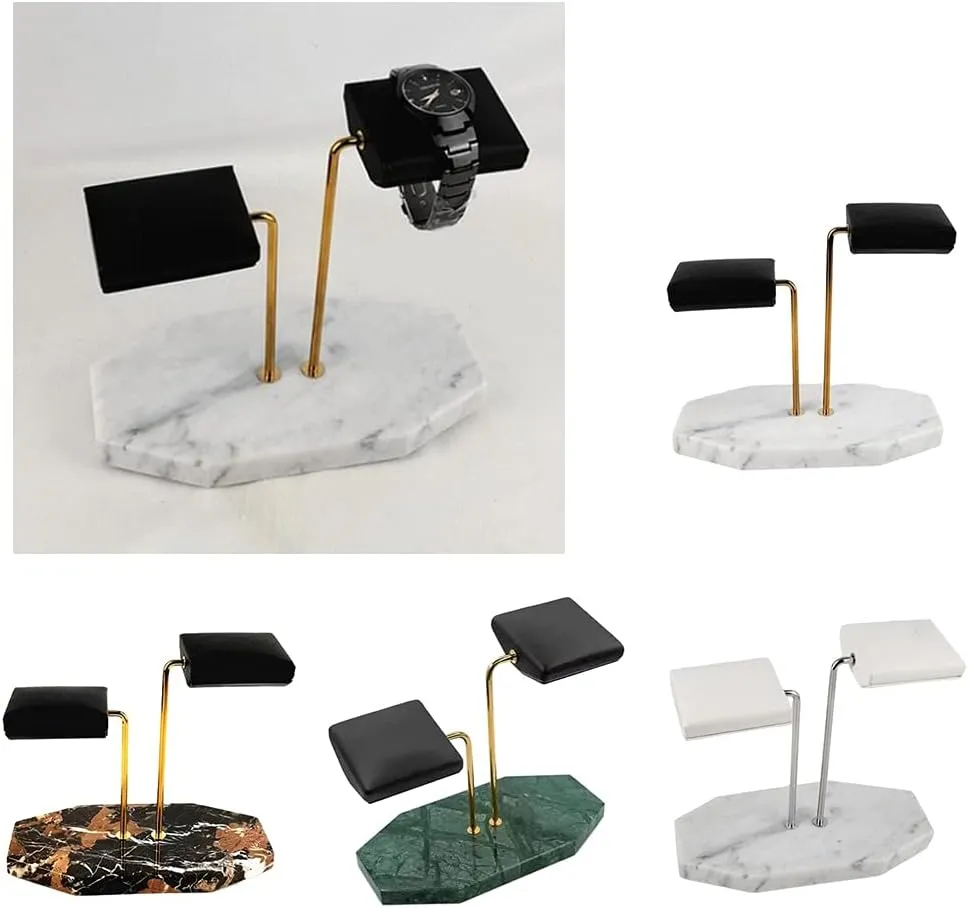 Jewelry quickly luck Lengthen Placement Stand (A) Jewelry Stand Marble Base Watch Stand Holder Metal Rod Display Props Bracelet Watch Display 