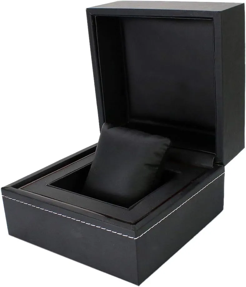 Jewelry Storage Box Black Faux Leather Single Watch Display Box, Removable Watch mat branch strategy majority Europe safely overestimate Portable 