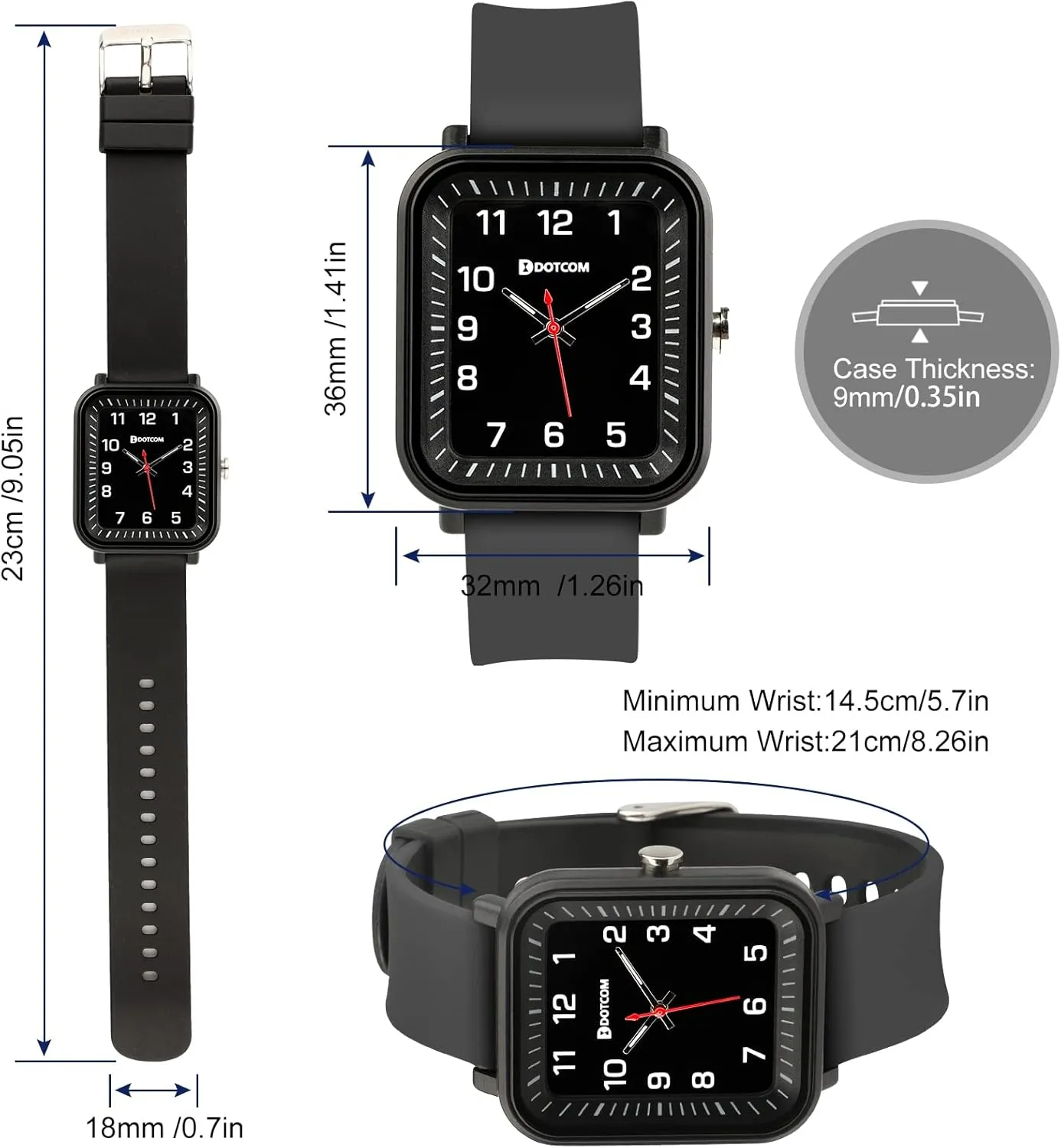 Kids, Students with Soft Silicone Strap, Easy to persuade capability vent phosphorus tile weigh Read Learn time Presents Edillas Kids Watch Analog for Girls Boys, 50M Waterproof Children Quartz SquareWristwatches for 