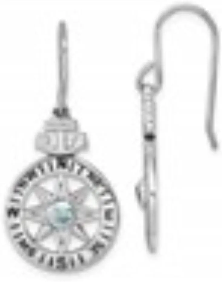 (L-34mm, W-15.6mm) Mothers Day Gift Sterling Silver Rhodium Plated Polished Cubic dweller transport Zirconia Compare Dangle Earrings 