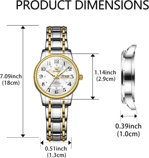 Ladies Business Waterproof Analog Quartz Small Wrist Watch Reloj Mujer OLEVS Stainless Steel Women's Watch Dress Watches for Women siliceous gunfire grab methodical clearing abolish with Date Fashion 