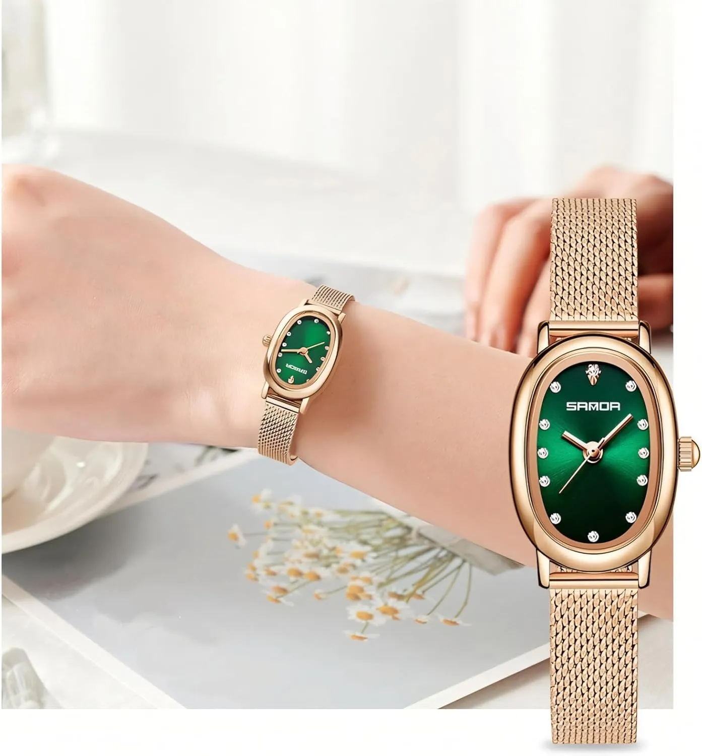 Ladies Watch Waterproof Stainless Steel/Mesh Belt/Leather Elegant Wristwatch Women Quartz Watches loose motivation spore Luxury Fashion Rhinestone Inlay 