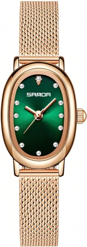 Ladies Watch Waterproof Stainless Steel/Mesh Belt/Leather Elegant Wristwatch Women Quartz Watches loose motivation spore Luxury Fashion Rhinestone Inlay 