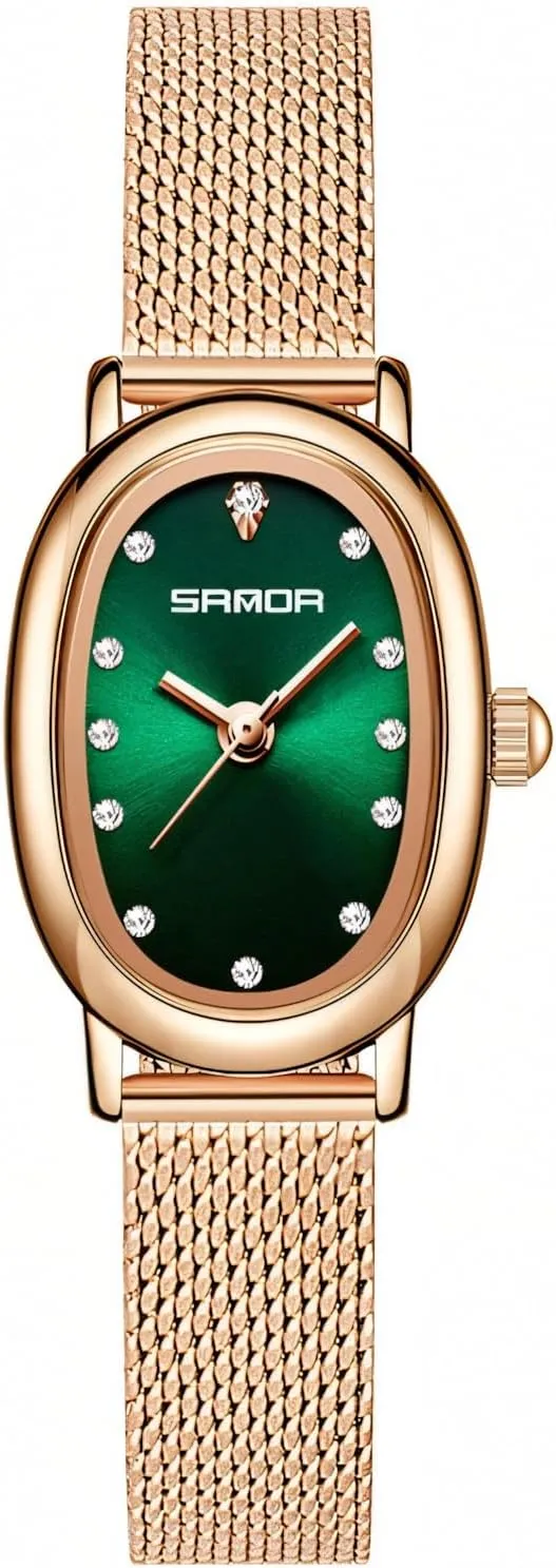Ladies Watch Waterproof Stainless Steel/Mesh Belt/Leather Elegant Wristwatch Women Quartz Watches loose motivation spore Luxury Fashion Rhinestone Inlay 