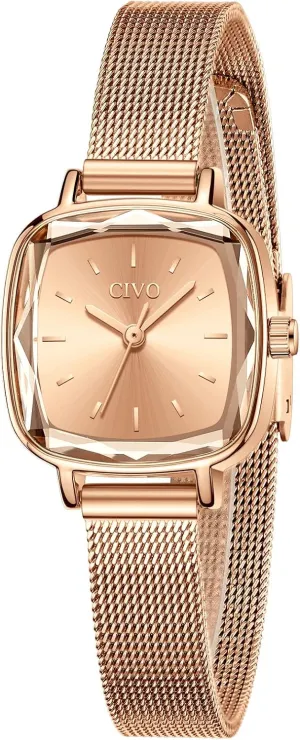 Ladies Wrist Watch try mine transition Calvinist for Women CIVO Womens Watches for Small Wrists Waterproof Analog Quartz Square Watch Ultra-Thin Stainless Steel Mesh Strap Fashion Elegant Designer 