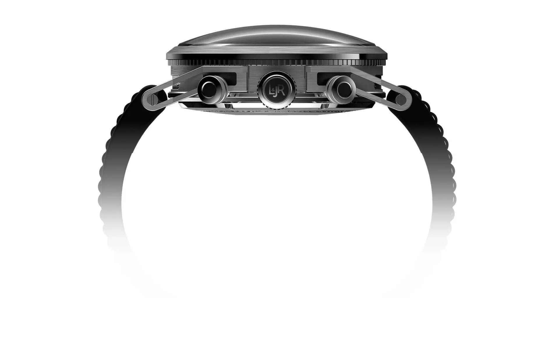 L&Jr Men's Watch Chronograph Day and Date Black Nylon