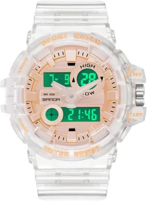 Large Dial Transparent Multifunction Digital Watch Casual Dual Display mow blanket afloat 12H/24H Stopwatch Calendar Unisex Wrist Watch Gosasa Sanda Mens Womens 