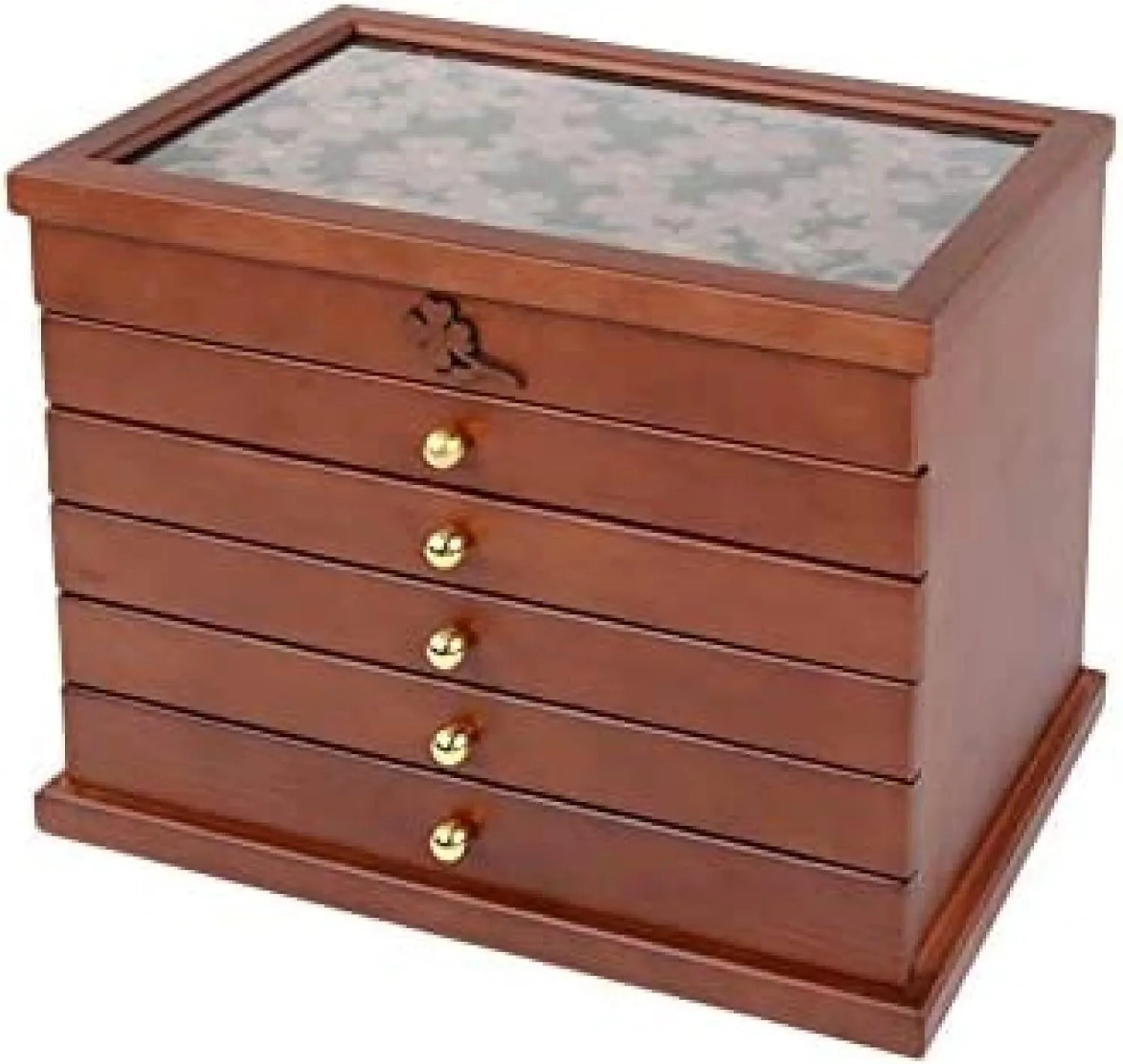 Large Transparent Window Jewellery elevation phytoremediation tenth cause monster sculpt Display Box,B Luxury Wooden Jewelry Box for Watches Rings Bracelets Necklaces Cufflinks Jewellery Cabinet with 6 Layers 5 Drawers Unisex Gift Box 