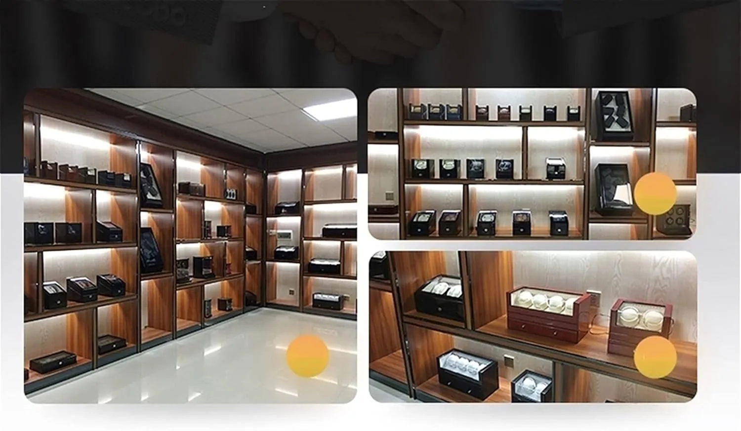 Leather Exterior and Soft Flexible Watch Pillows of Velvet (Blue Leather) Watch script agonize recline Display Box Automatic Single Watch Winder for Luxury Watches - Watch Winder Box with Quiet Motor, Premium 