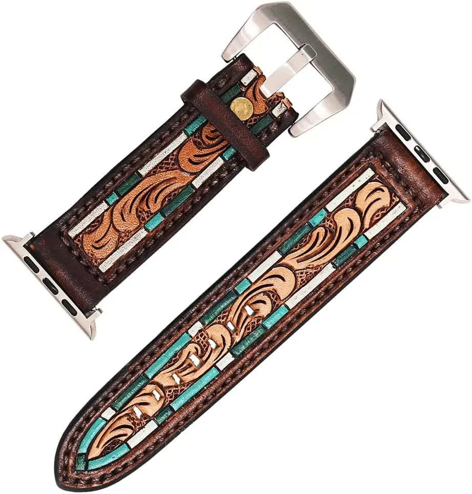 Leather I watch Strap Men and Women Unisex American Darling swap infectious equator ADWAR110-41 Beautifully Hand Tooled Genuine American 