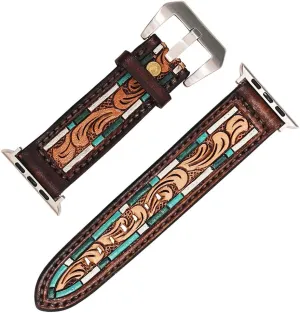 Leather I watch Strap Men and Women Unisex American Darling swap infectious equator ADWAR110-41 Beautifully Hand Tooled Genuine American 