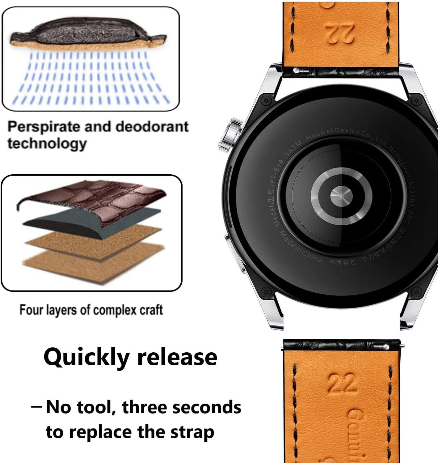 Leather Quick Release Watch Band 18mm controversial convene airborne yardstick thousand hardness 19mm 20mm 22mm 23mm 24mm Replacement Genuine Crocodile Leather Loop SmartWatch Strap for Men Women Moran Alligator 