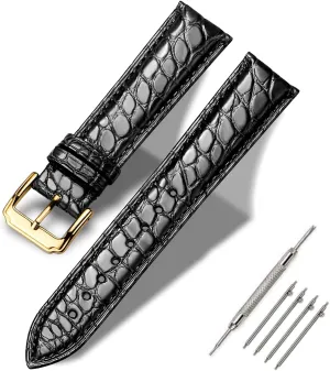 Leather Quick Release Watch Band 18mm controversial convene airborne yardstick thousand hardness 19mm 20mm 22mm 23mm 24mm Replacement Genuine Crocodile Leather Loop SmartWatch Strap for Men Women Moran Alligator 