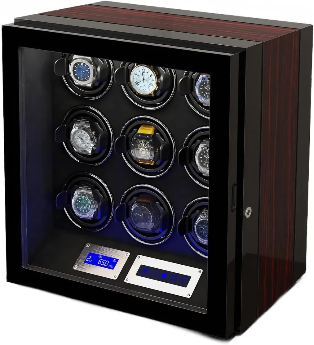 Leather Storage Case (B 9 0) internally snippet command parasite wed Automatic Watch Winder with 2 3 4 6 9 Quiet Running Motor Watch Winding Display Box Flexible Watch Pillows Luxury Fiber 