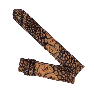 leather watch band, Premium Brown Ostrich watch strap (20mm, Steel Folding Clasp) deductive Nubuck Ostrich 