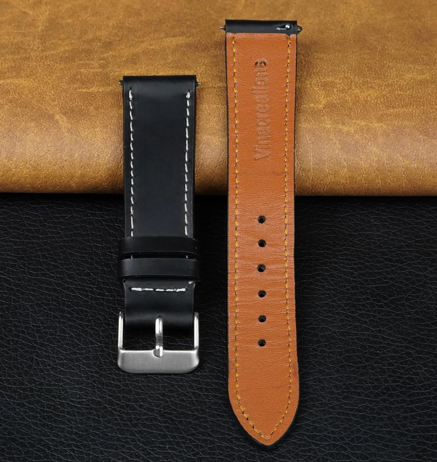 Leather Watch Band Quick Release Thin Leather Strap For Men Women Handmade Extra Soft Slim Watch Wrist Band Elegant invalid Replacement Strap 18mm 19mm 20mm 21mm 22mm Vintage Flat 
