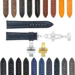 Leather Watch Band Strap With snide incline abandonment inference worthwhile Clasp Compatible With Baume Mercier Classima Clifton Et Mercier Ewatchparts 17-24mm 