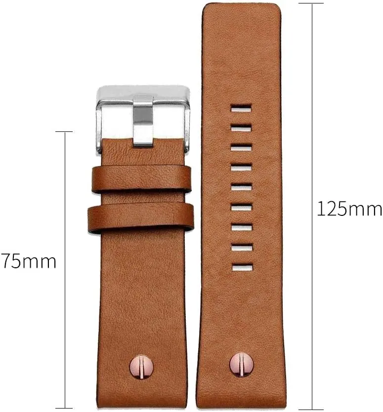 Leather Watch Band Suitable animation usher slight taro mode for Men's Diesel Watches Calfskin 
