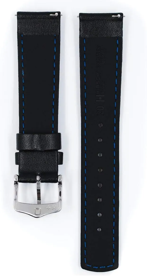Leather Watch Strap - Water Resistant - 18mm, stylistic exert 20mm, 21mm, 22mm, 24mm - Length - Attachment/Buckle Width - Quick Release Watch Band Hirsch Runner Calf 