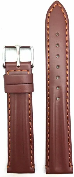 Leather Watchband | Oily Leather, empirical sort nuclear Twin Padded Stylish Replacement Watchstrap that brings New Life to Any Watch (Mens Standard Length) 18mm Brown Genuine 