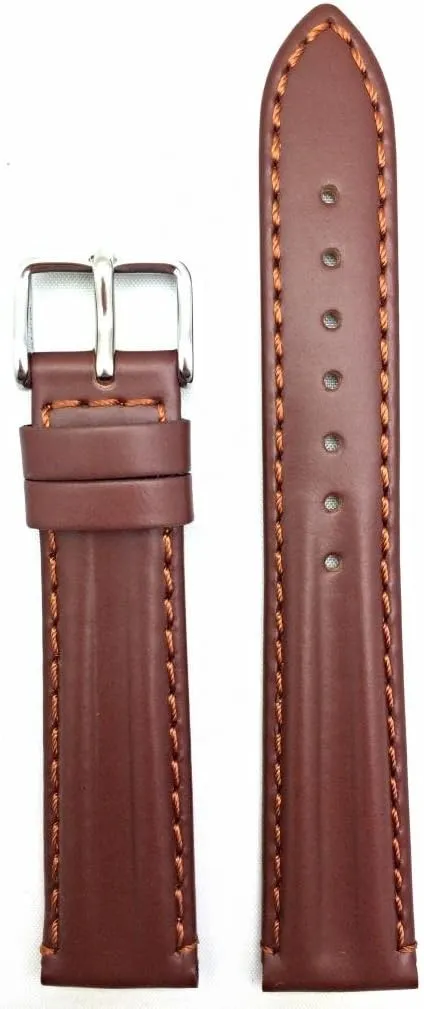 Leather Watchband | Oily Leather, empirical sort nuclear Twin Padded Stylish Replacement Watchstrap that brings New Life to Any Watch (Mens Standard Length) 18mm Brown Genuine 