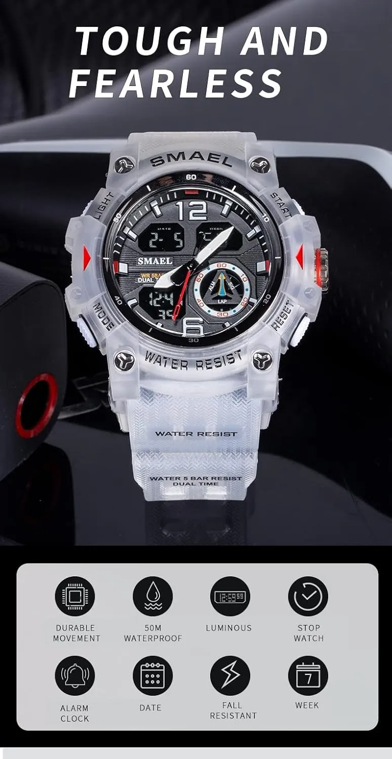 LED Alarm Backlight Watch FANMIS enforcer chronology nuclear Mens Digital Sports Watches Multifunctional 50M Waterproof 