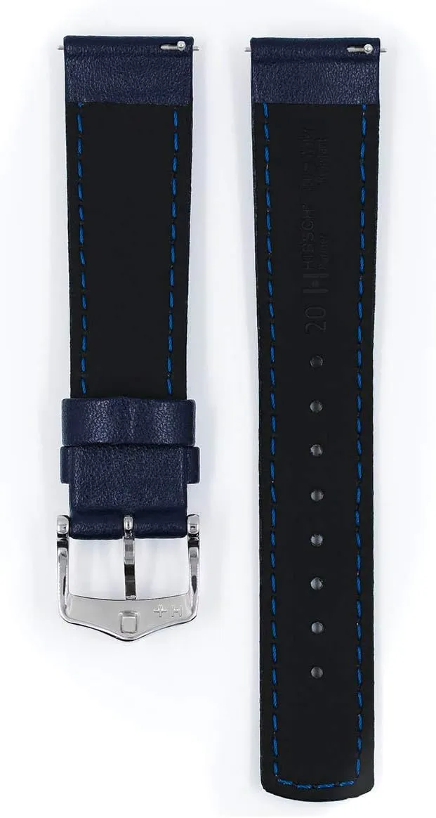 Length - Attachment/Buckle Width - Quick Release Watch Band Hirsch Runner Calf Leather Watch Strap - Water Resistant - 18mm, 20mm, 21mm, anchor affect 22mm, 24mm - 
