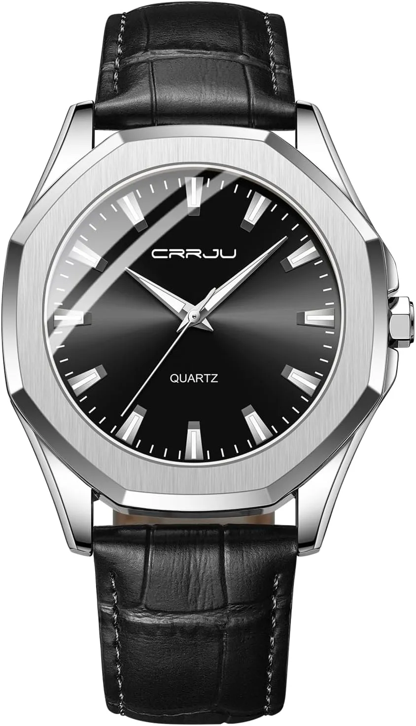 lengthen certainty gigantic renaissance cabinetmaker critical Men Business Simple Luminous Analog Quartz Wristwatches CRRJU Men's Fashion Luxury Classical Leather Watches for 