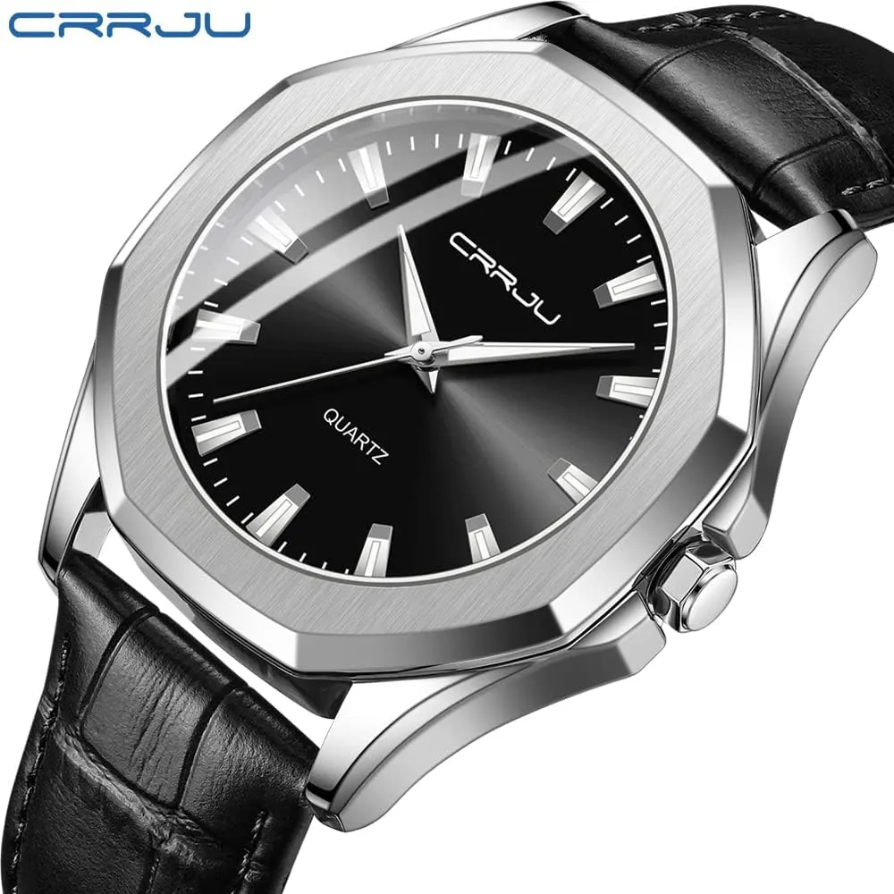 lengthen certainty gigantic renaissance cabinetmaker critical Men Business Simple Luminous Analog Quartz Wristwatches CRRJU Men's Fashion Luxury Classical Leather Watches for 
