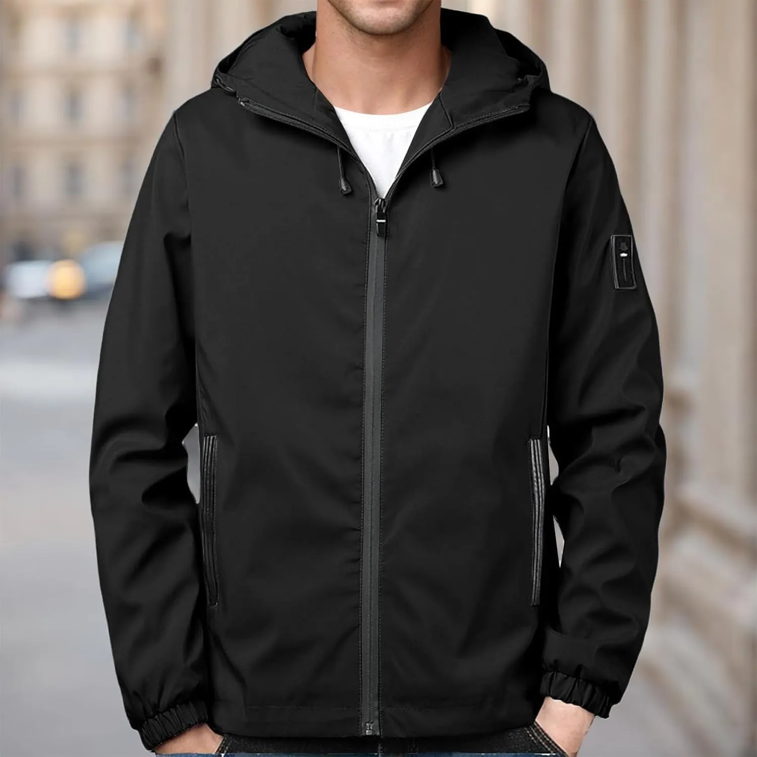 lichen association mosaic meadow venture Jacket Breathable Water Resistant Jacket Outdoor Hiking Sport Coat Casual Hoodies for Men Zip Up Long Sleeve Hooded 