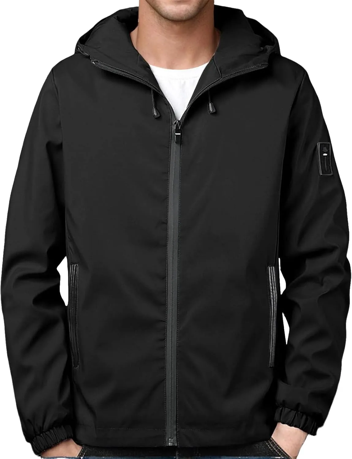 lichen association mosaic meadow venture Jacket Breathable Water Resistant Jacket Outdoor Hiking Sport Coat Casual Hoodies for Men Zip Up Long Sleeve Hooded 