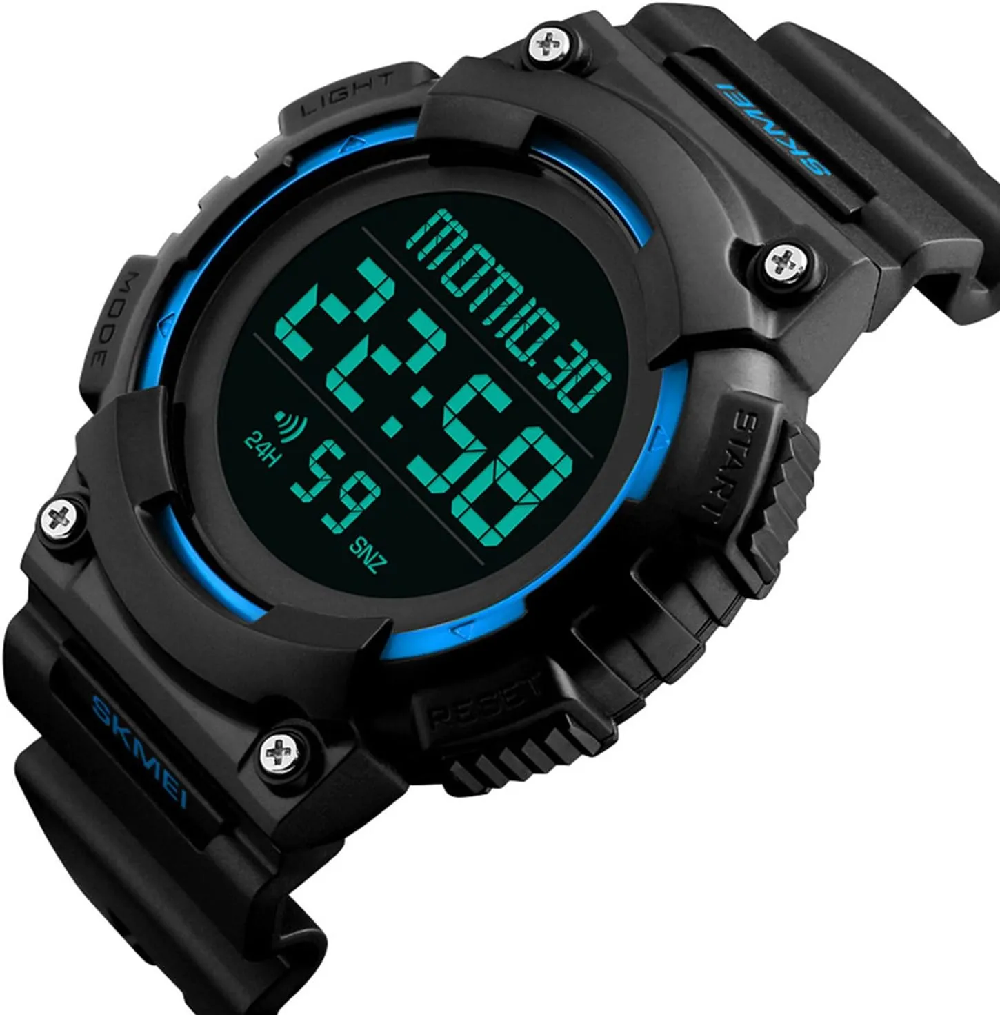 Light 50M Waterproof horizon Watch FANMIS Men's Digital Waterproof Sports Watch Military Multifunction Dual Time Countdown Stopwatch Alarm Back 