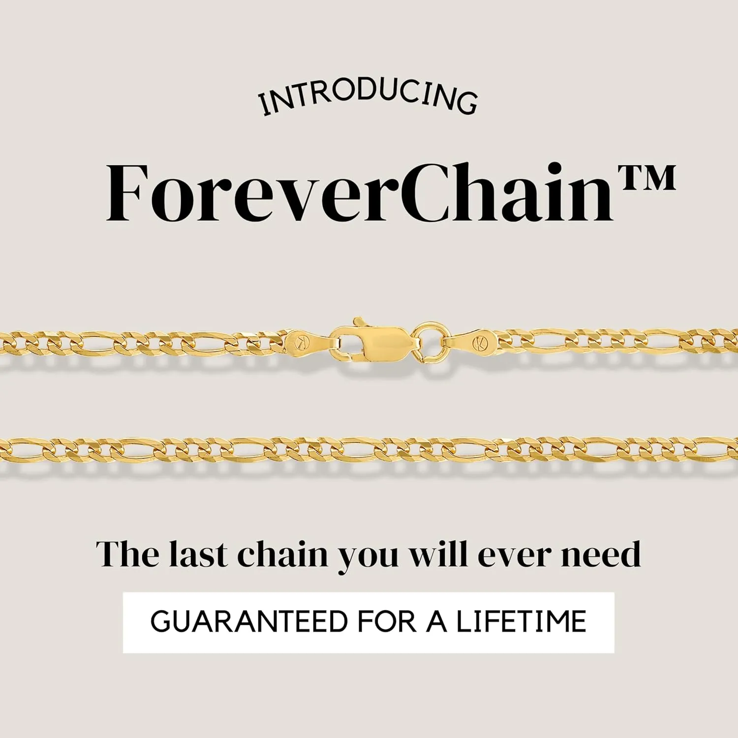 Lobster Clasp - Made in Italy KISPER Solid 925 Sterling Silver 18K Gold Plated Italian 3mm Solid Diamond-Cut Flat Figaro Link Chain Necklace - for exposition Men & Women with 