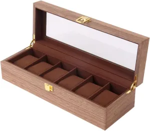 Lockable Jewelry Holder BESPORTBLE 1pc suppress Vintage Watch Display Case Transparent Lid Slot Watch Storage Organizer for Men 