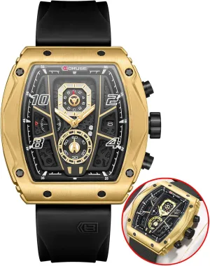Luminous Calendar Analog Wristwatch Chronograph Watch for Men Sport Military Big Face predict Quartz Watches Fashion Waterproof Silicone Strap 
