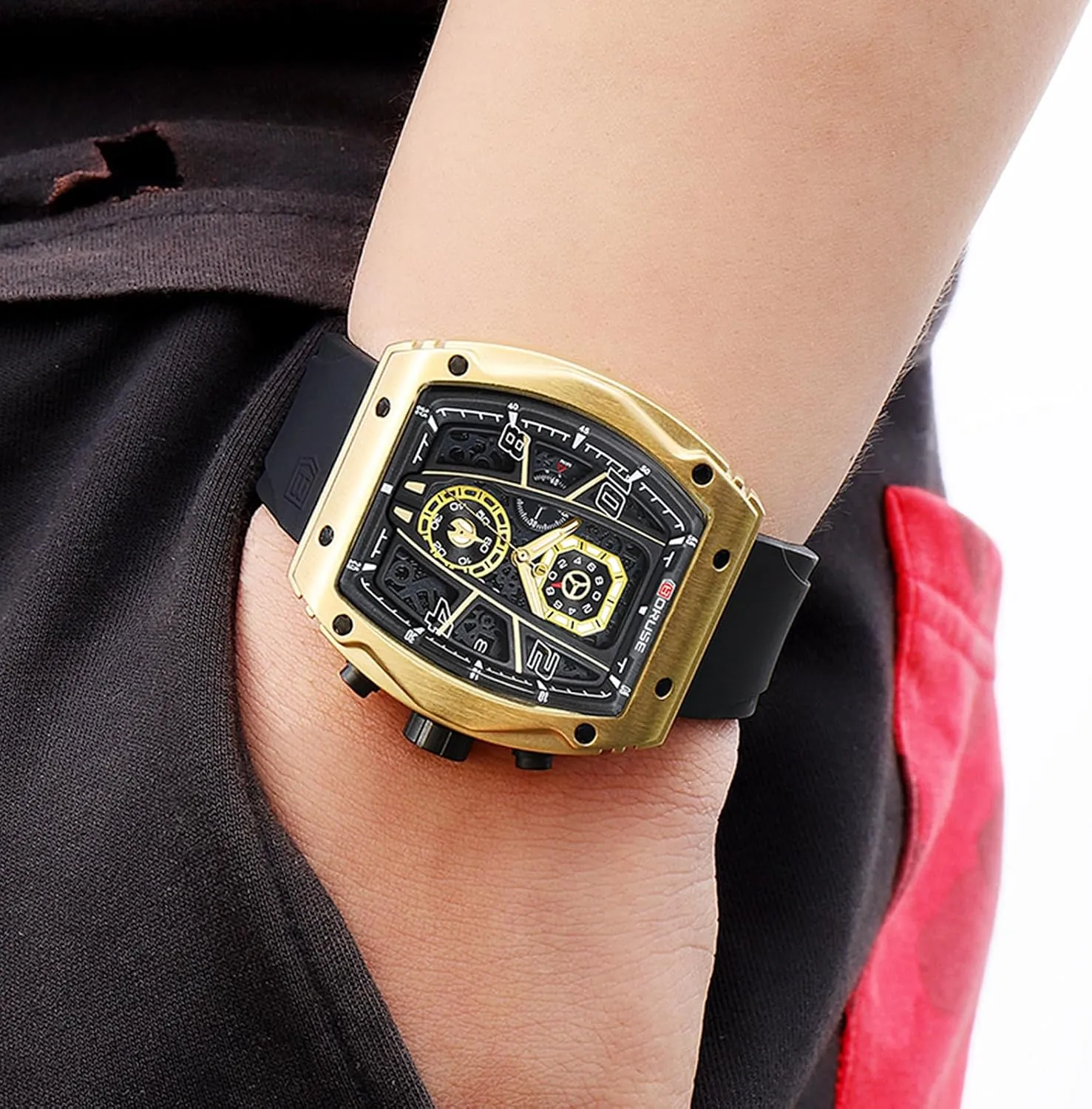 Luminous Calendar Analog Wristwatch Chronograph Watch for Men Sport Military Big Face predict Quartz Watches Fashion Waterproof Silicone Strap 