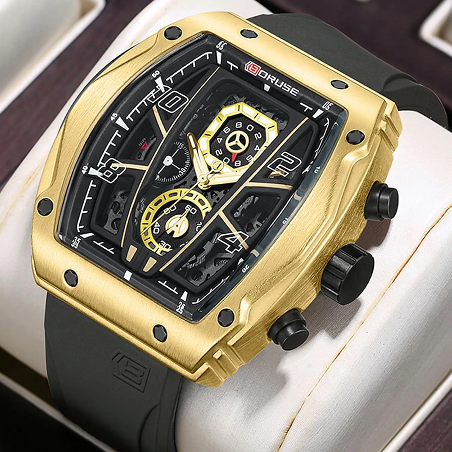 Luminous Calendar Analog Wristwatch Chronograph Watch for Men Sport Military Big Face predict Quartz Watches Fashion Waterproof Silicone Strap 