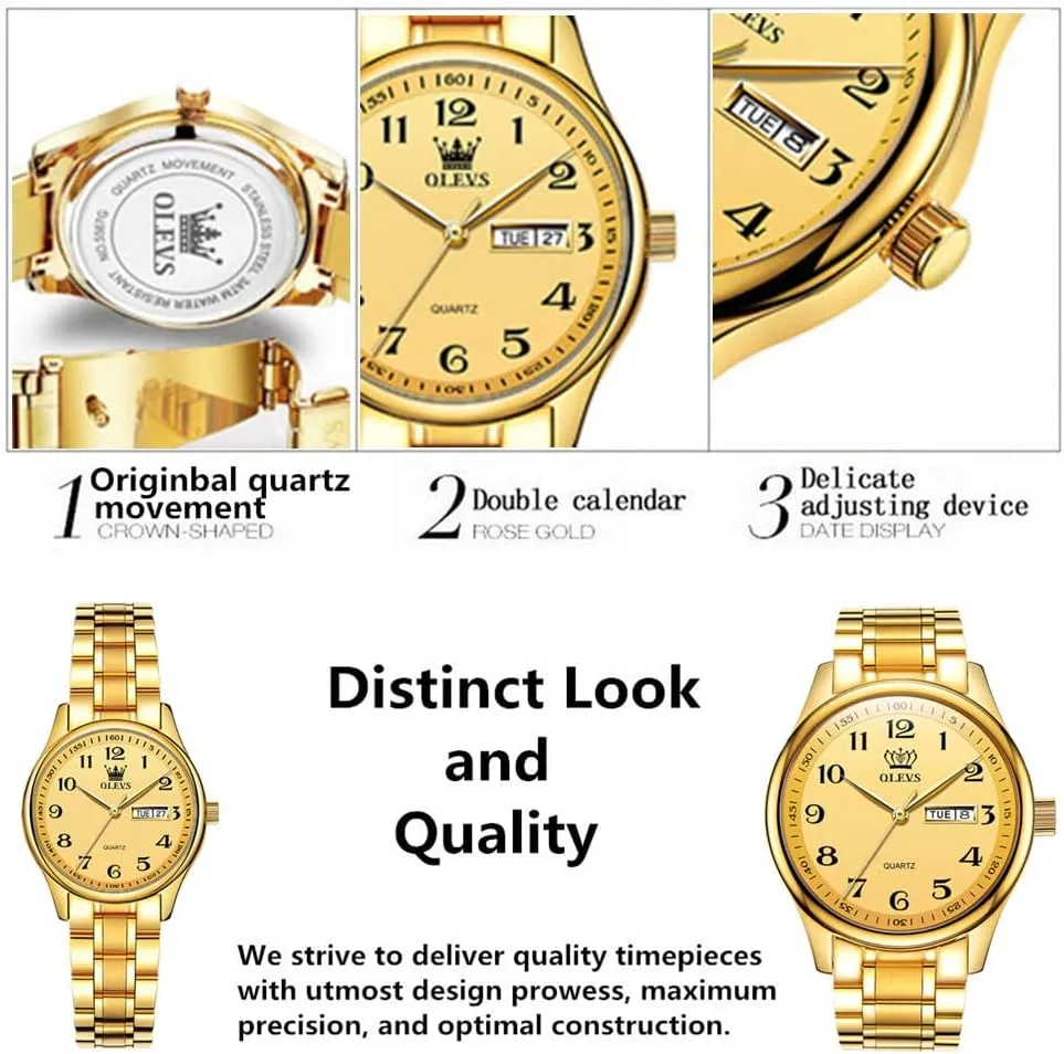 Luminous Classic seashore Wrist Watch OLEVS Watch for Men Stainless Steel Business Dress Analog Quartz Men Watch Large Face Day Waterproof 