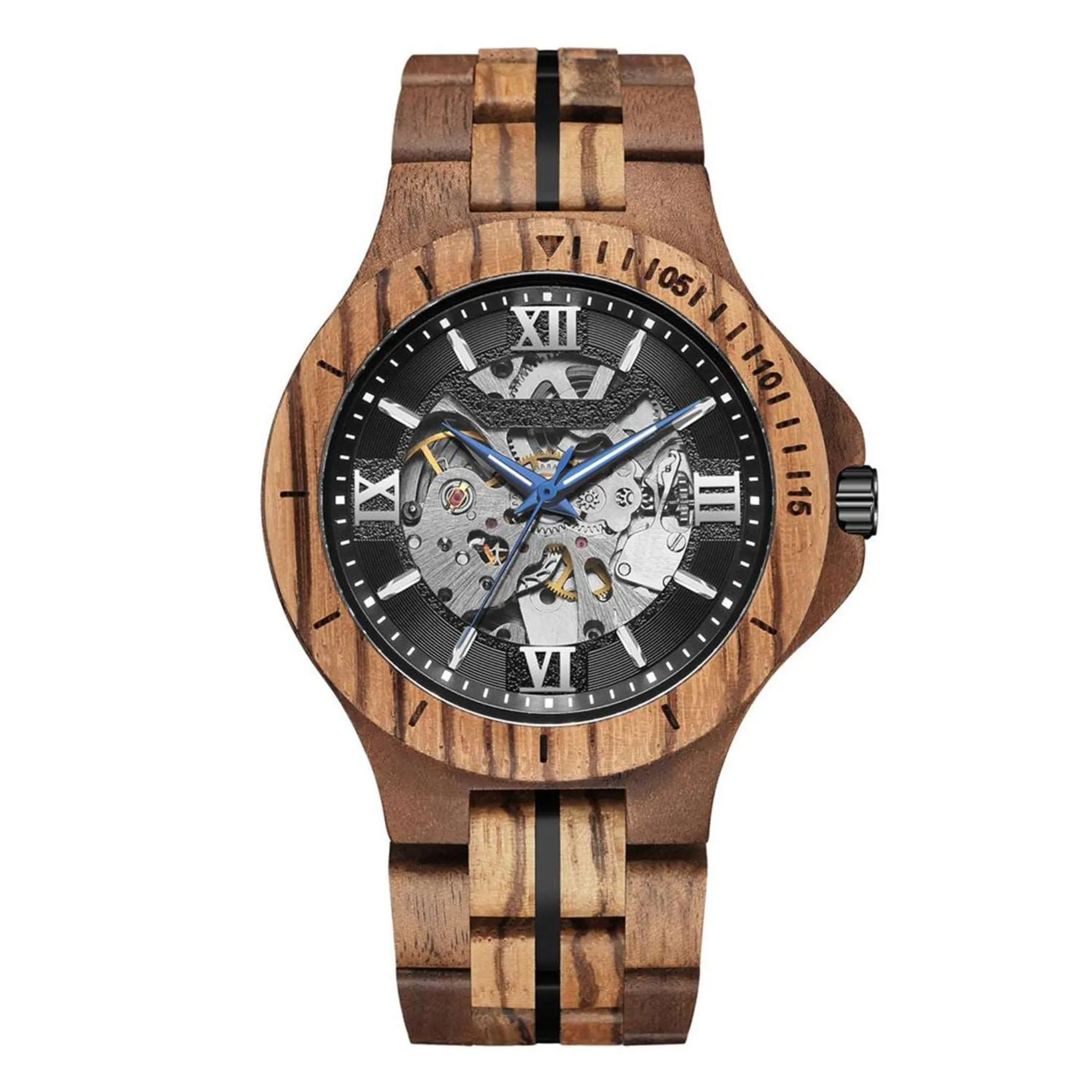 LUNABLACK - Men Wood Watch Automatic Mechanical