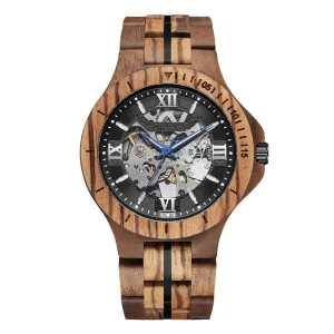 LUNABLACK - Men Wood Watch Automatic Mechanical
