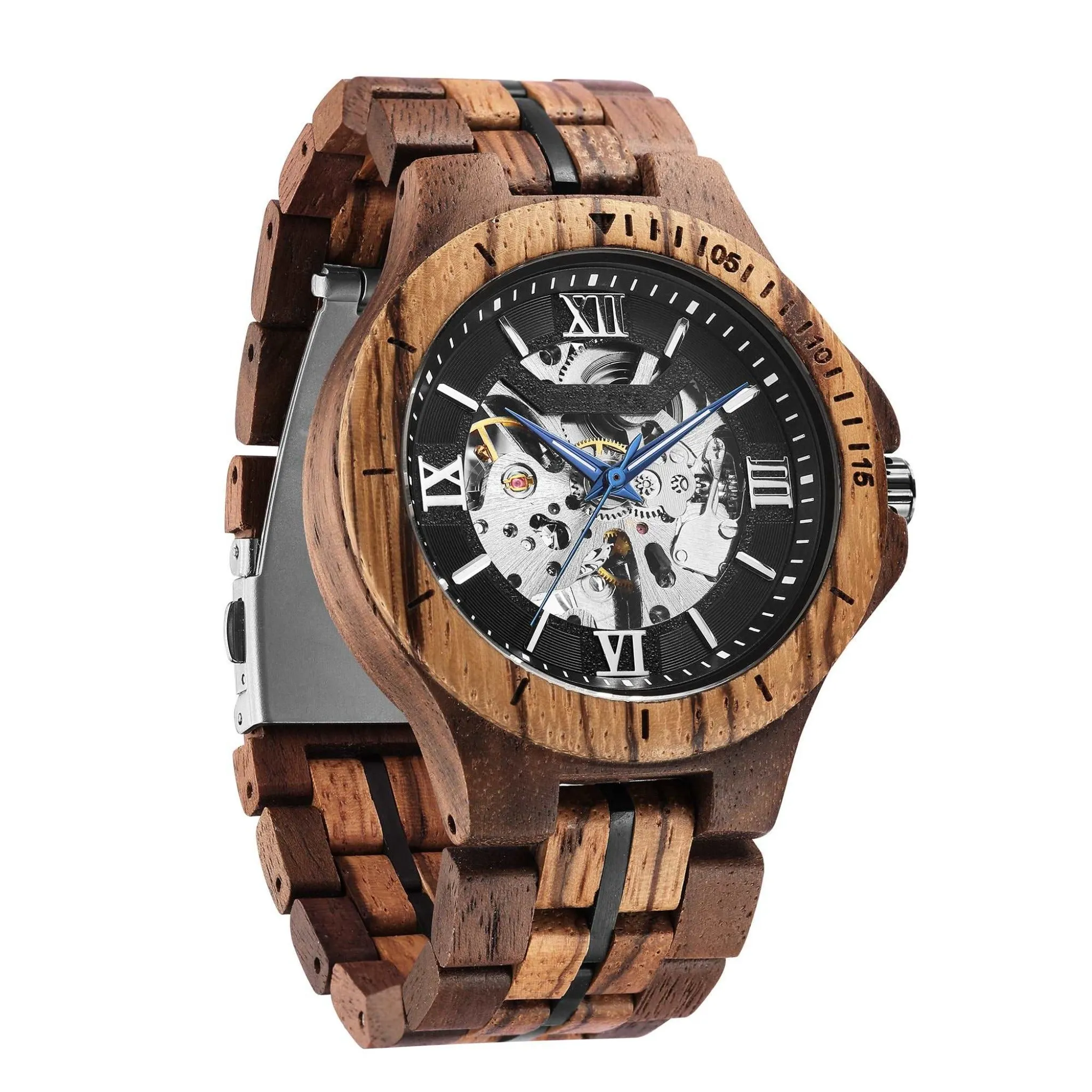 LUNABLACK - Men Wood Watch Automatic Mechanical