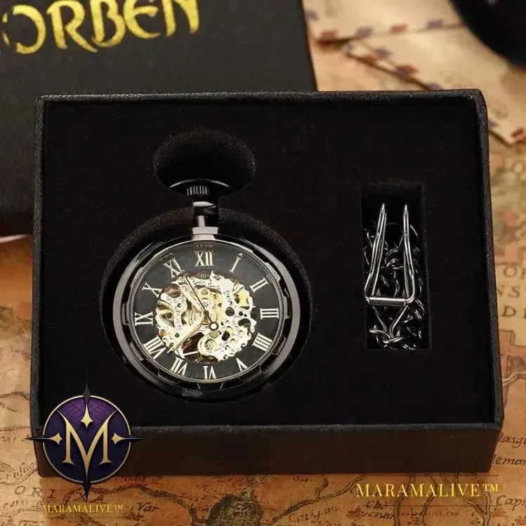 Luxury Antique Skeleton Mechanical Pocket Watch Men Steampunk Mechanical Fob Watches Clock Pendant Hand-winding Relogio De Bolso