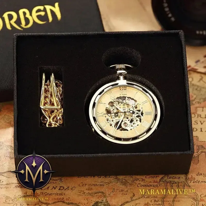 Luxury Antique Skeleton Mechanical Pocket Watch Men Steampunk Mechanical Fob Watches Clock Pendant Hand-winding Relogio De Bolso